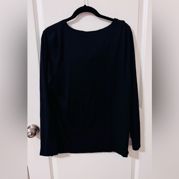 Talbots Elegant Black Drape Neck Blouse - Picture 5 of 5
